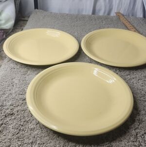 EVERYDAY GIBSON 3 DINNER PLATE Yellow Swirl 11" Oven Dishwasher
